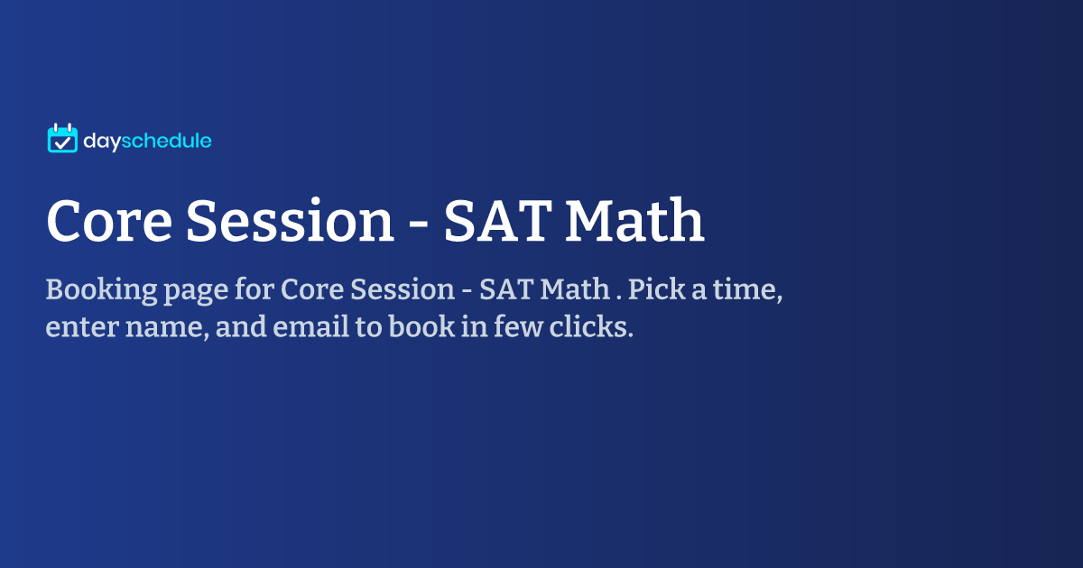 Core Session - SAT Math